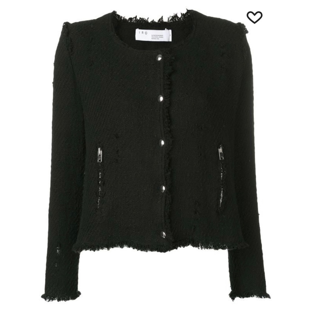 IRO Agnette tweed jacket in black in size 40